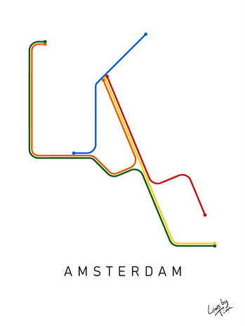 Amsterdam metro kleur