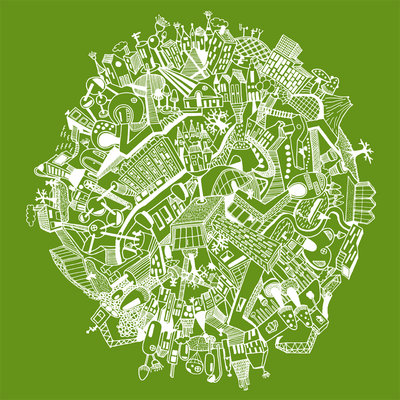 Around the world - green (2014), Nora Rittmüller (Art Print)